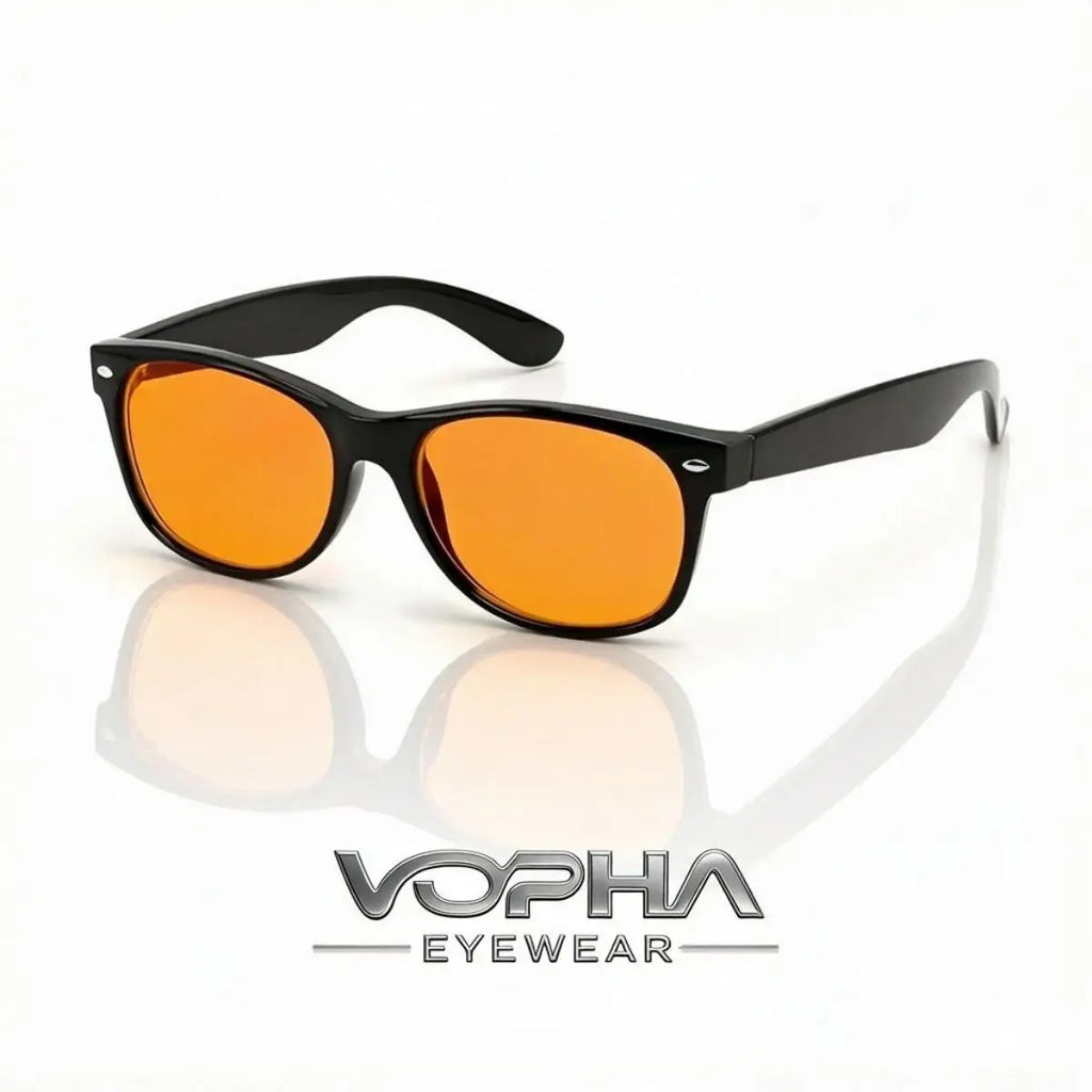 VOPHA S71 Blue Light Blocking Glasses – Red Lens Unisex Blue Light Glasses Qst Black orange