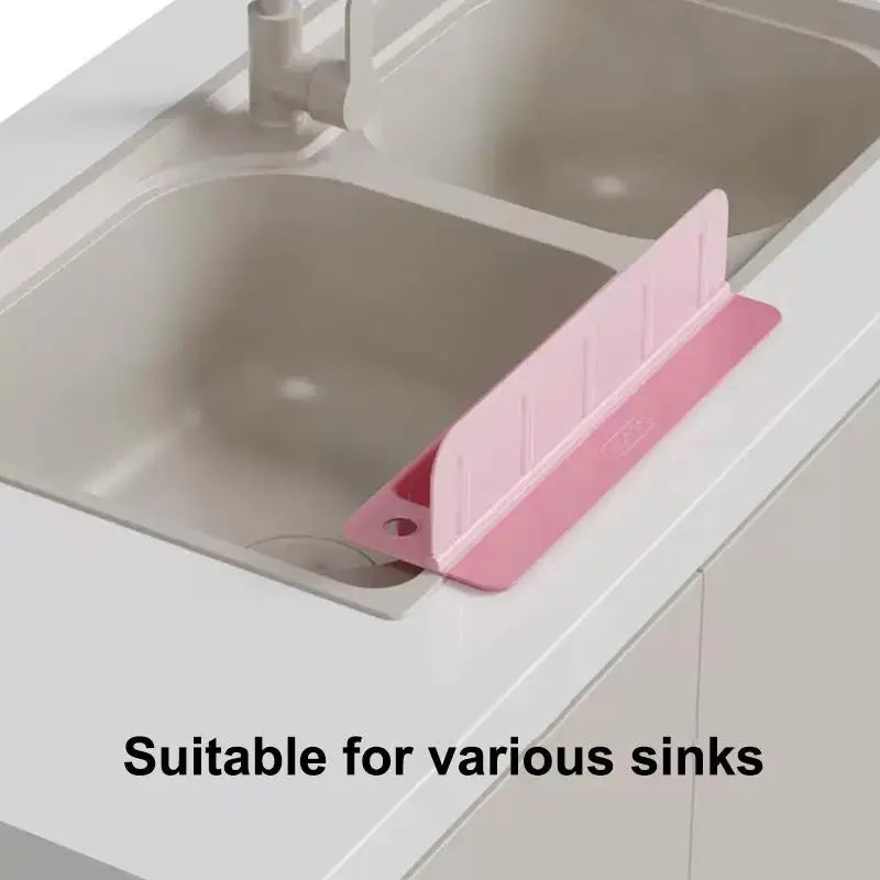 Silicone Sink Splash Guard & Drain Storage Tray Sink Splash Guard Qme