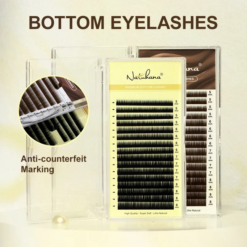 NATUHANA Individual Bottom Eyelash Extensions – Soft Under Lashes Eyelash Extensions Qme