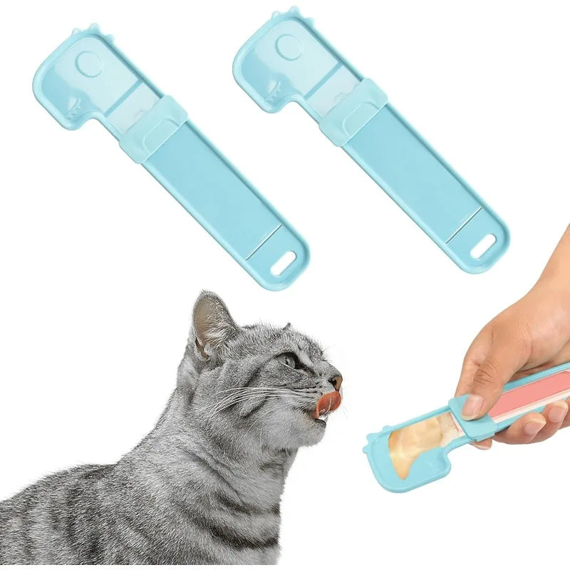 Cat & Dog Squeeze Feeding Spoon – Safe No-Mess Treat Dispenser Pet Feeding Spoon Qme SKY BLUE