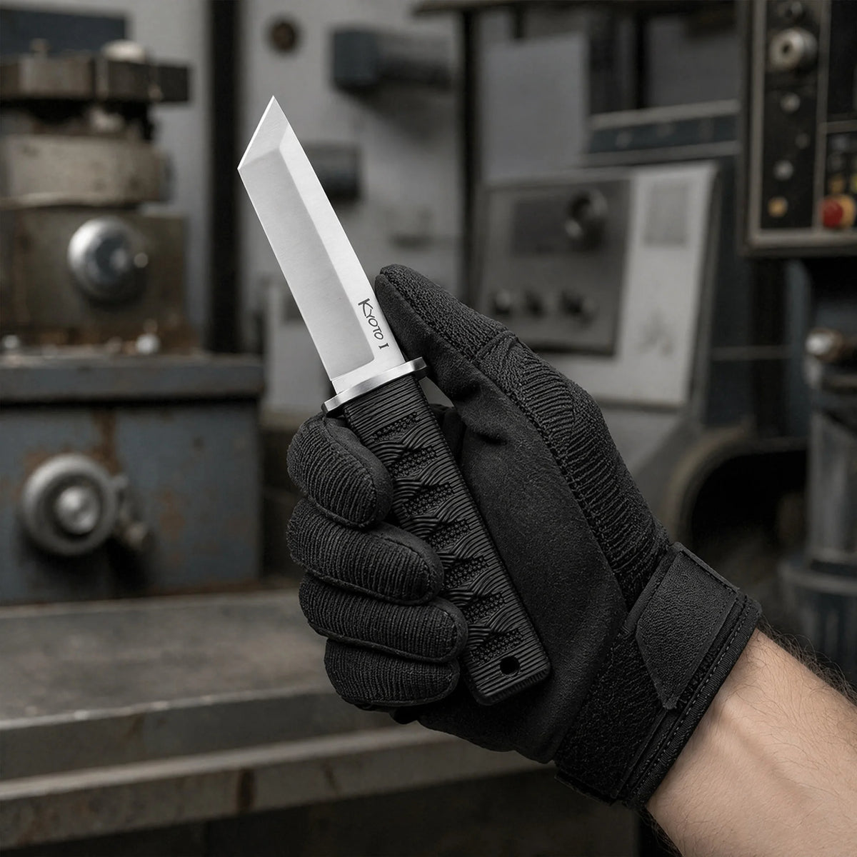 Portable Outdoor Camping Knife – Steel Blade & Rubber Handle Outdoor Camping Knife Qst