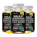 Shilajit 8-in-1 Capsules 15250mg – Ashwagandha Ginseng Turmeric Herbal Supplement Capsules Qst 60 count-3 bottle