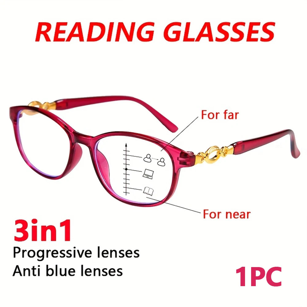 VOPHA Women's Progressive Multifocal Reading Glasses | Blue Light Progressive Reading Glasses Qst