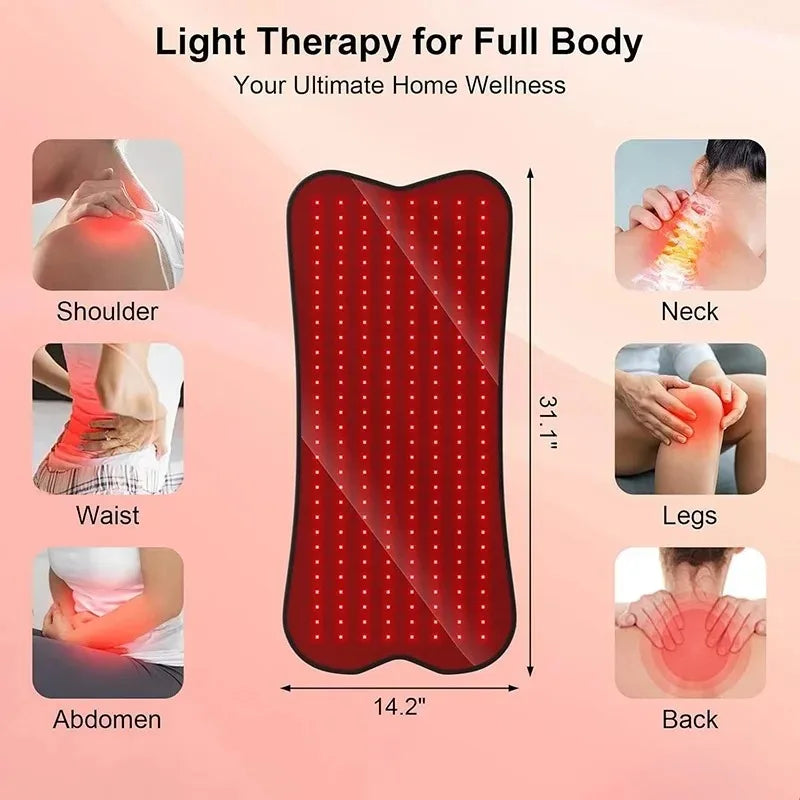 210 LED Red & Infrared Light Therapy Pad 660nm 850nm Body Wrap Light Therapy Pad Qst