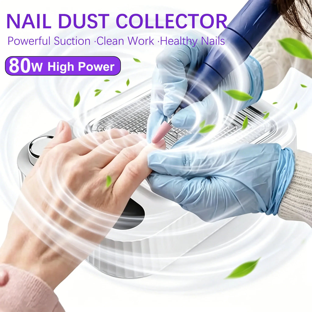 80W Professional Nail Dust Collector – Removable Filter Nail Dust Collector Qst