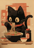 Japanese Sushi Chef Cat Canvas Print – Kitchen Wall Art Decor Canvas Wall Art Qst 6 40X60cm No Framed