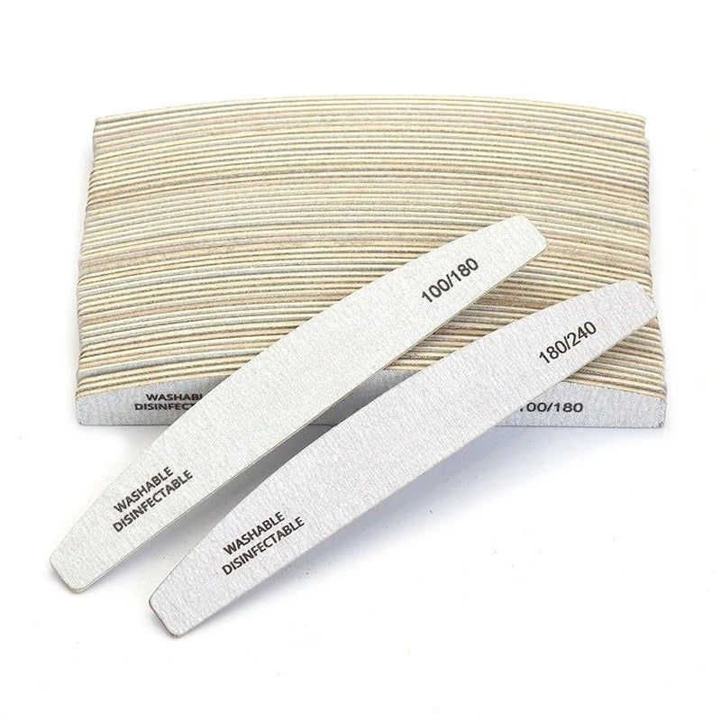 50 Professional Wooden Nail Files 180 240 Grit Buffer Set Nail Files Set Qme