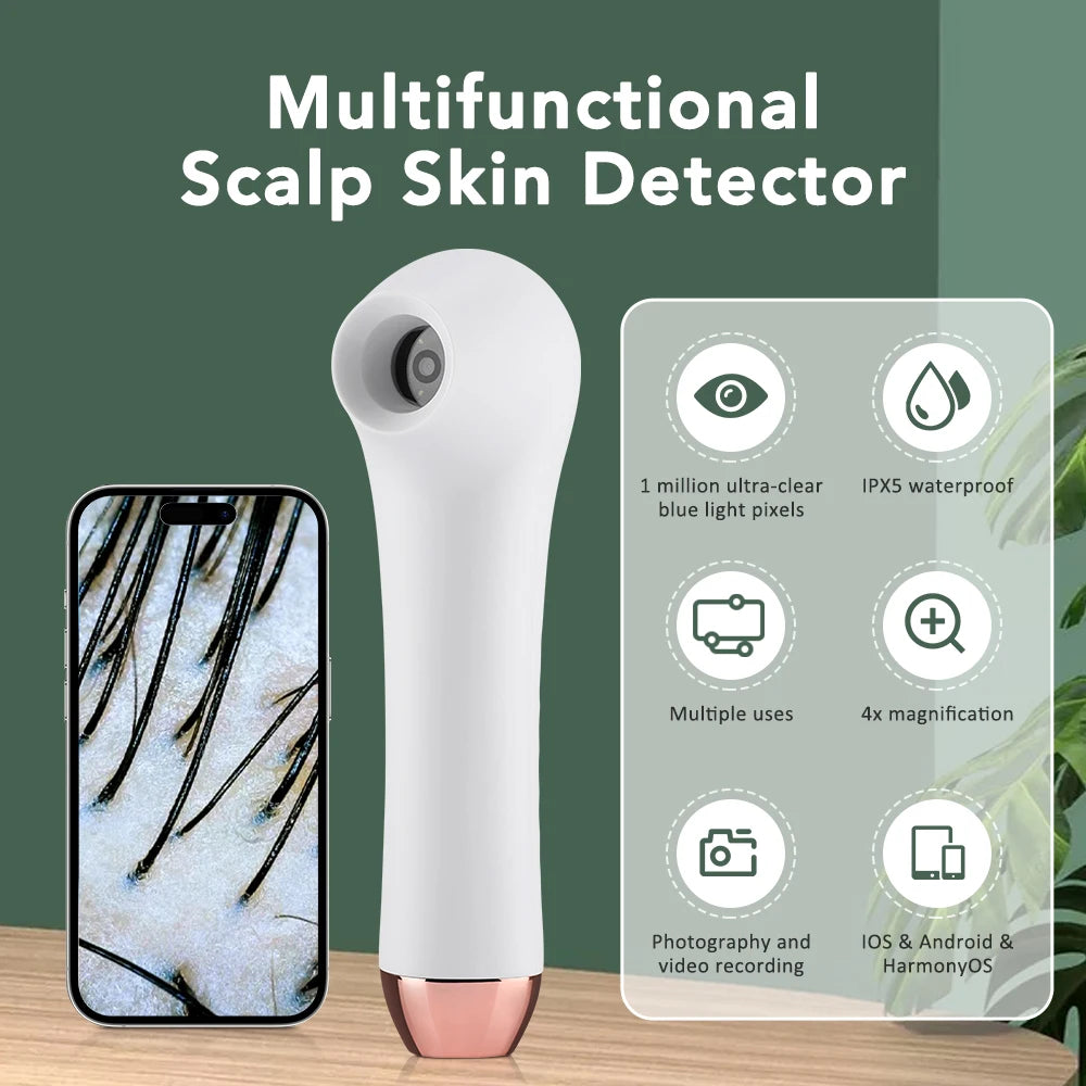 Maelsrom Wireless Scalp & Skin Analyzer – 4x HD Camera Skin Scalp Analyzer Qst