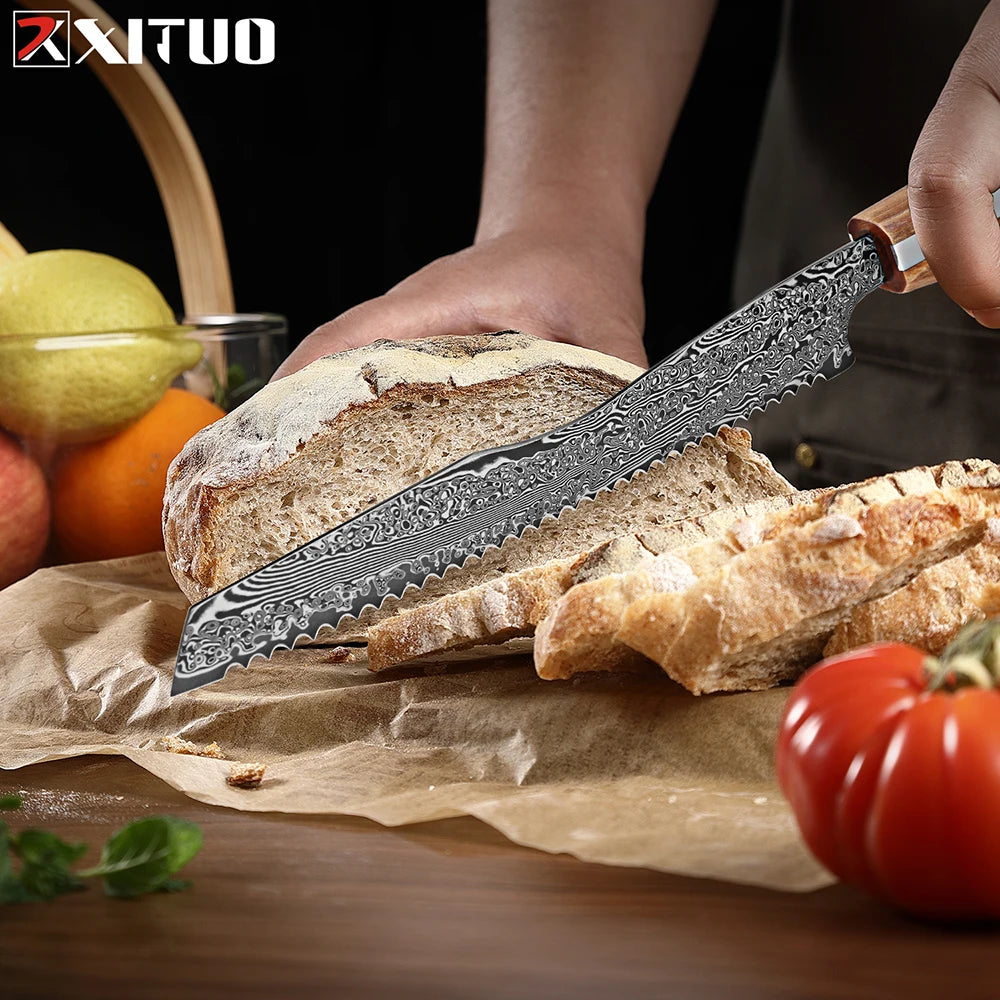 Xituo Damascus Steel Kitchen Knife Set – 1-5 Piece Chef Set Kitchen Knife Set Qst
