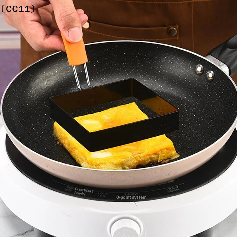 Stainless Steel Non-Stick Egg Frying Ring – Square & Round Mold Egg Frying Ring Mold Qme