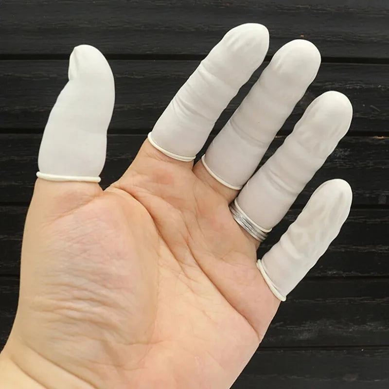 White Latex Powder-Free Disposable Finger Cots – Anti-Slip Disposable Finger Cots Qme