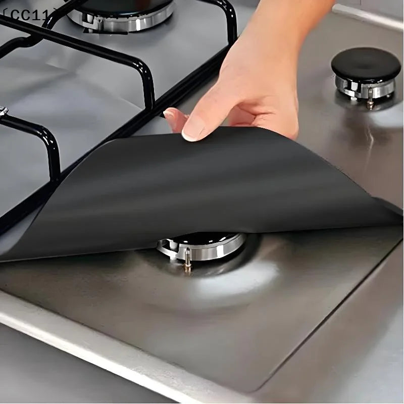 Reusable Square Foil Stove Protector Gas Hob Liner 4 Pack Stove Hob Liner Qme