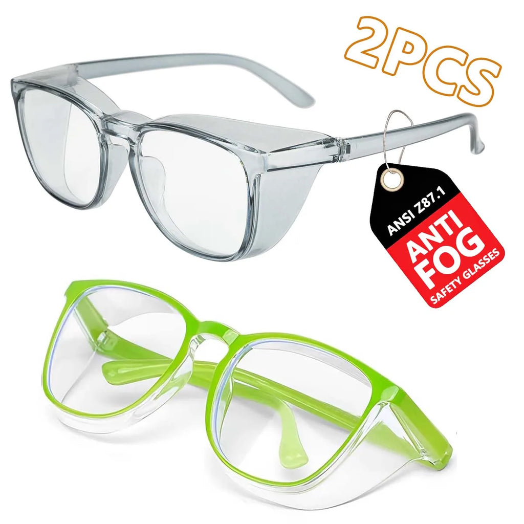 2-Pack Anti-Pollen Safety Glasses – Anti-Fog Blue Light Blocking Safety Glasses Qst 2PC