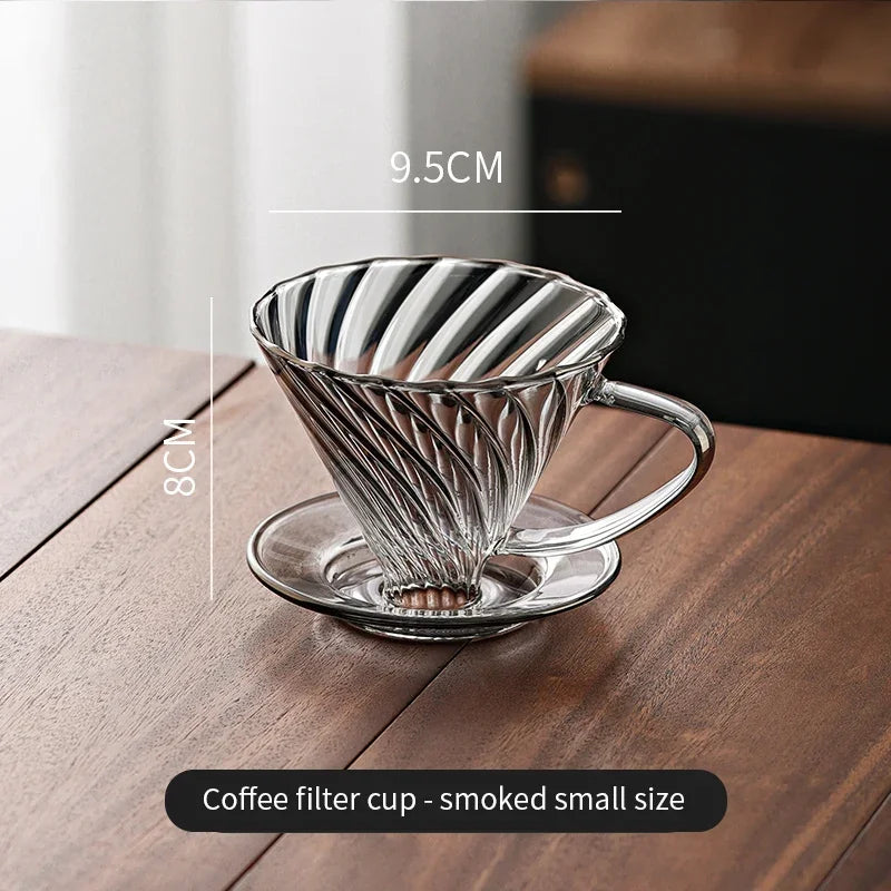 Bincoo Glass Pour-Over Coffee Set – Dripper & Sharing Pot Pour Over Coffee Set Qst Filter Cup Grey S