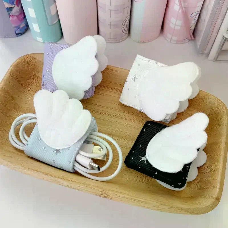 Angel Wing Cable Storage Clips – Star Print, Reusable | 5 Colors Cable Storage Clip Qme