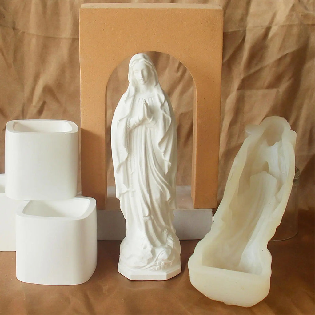 Silicone Mary Statue Mold | Candle, Soap & Resin Crafts Silicone Craft Mold Qme