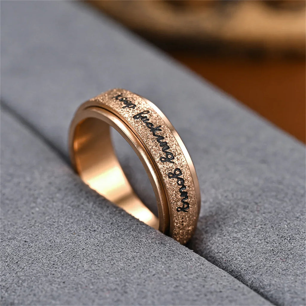 Vibrant Stainless Steel Rotating Ring – Adjustable Unisex Spinner Ring Qme