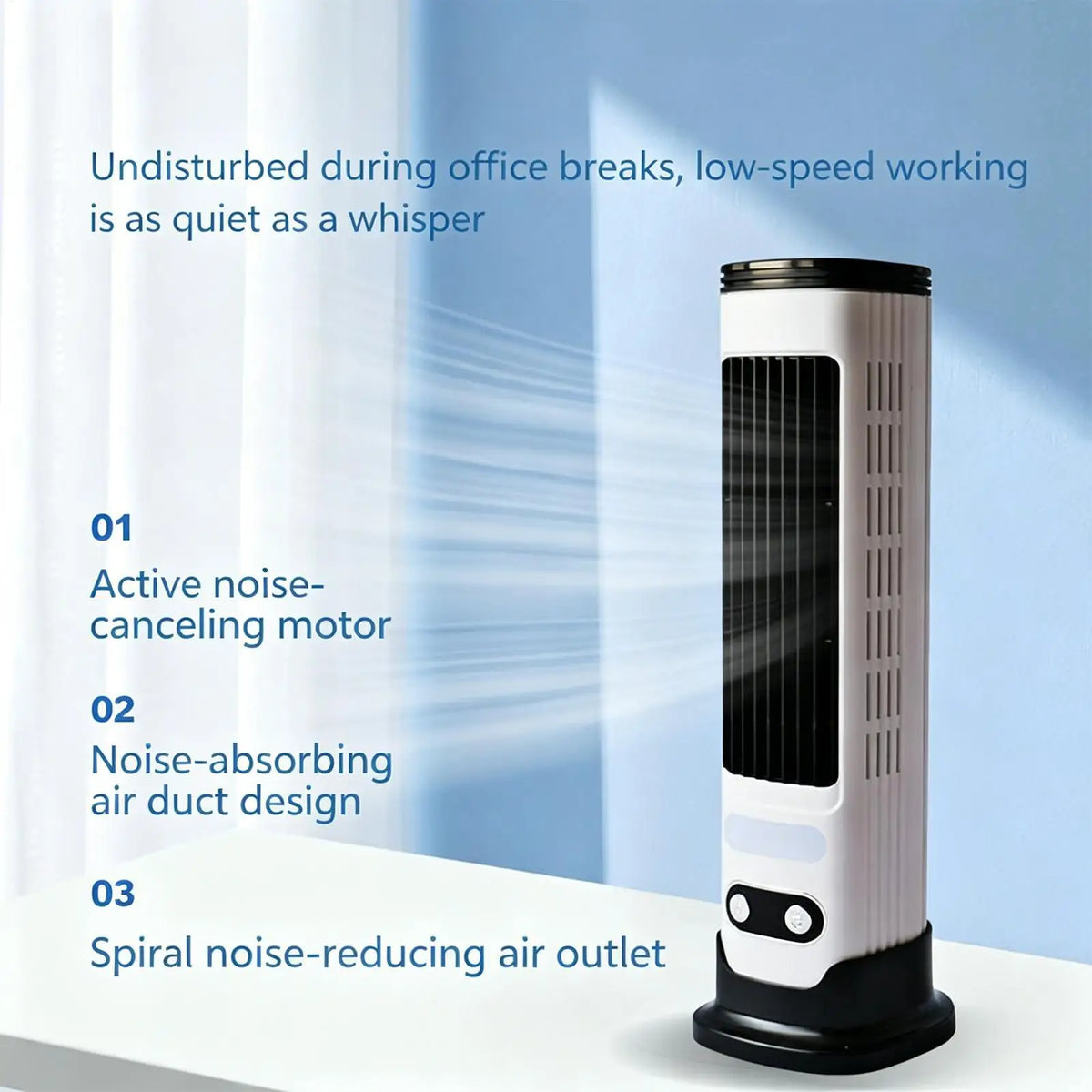 Vertical Tower Fan 5-Speed USB Rechargeable Portable Floor Fan Portable Tower Fan Qme as shown
