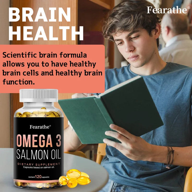 Omega-3 Fish Oil Capsules – Pure Salmon Oil EPA & DHA Fish Oil Supplement Qst