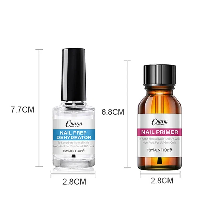 Qme Acid-Free Gel Nail Base Coat & Drying Agent Kit Gel Nail Prep Kit Qme