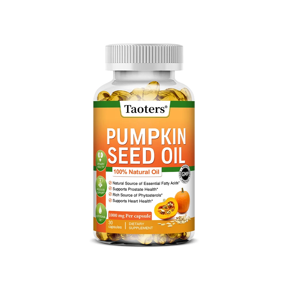 Pumpkin Seed Oil Capsules 120ct – Urinary & Hair Support Herbal Oil Capsules Qst 30 count-1 bottle
