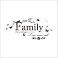 Family Love Never Ends Vinyl Wall Decal Quote Lettering Art Vinyl Wall Decal Qme Black