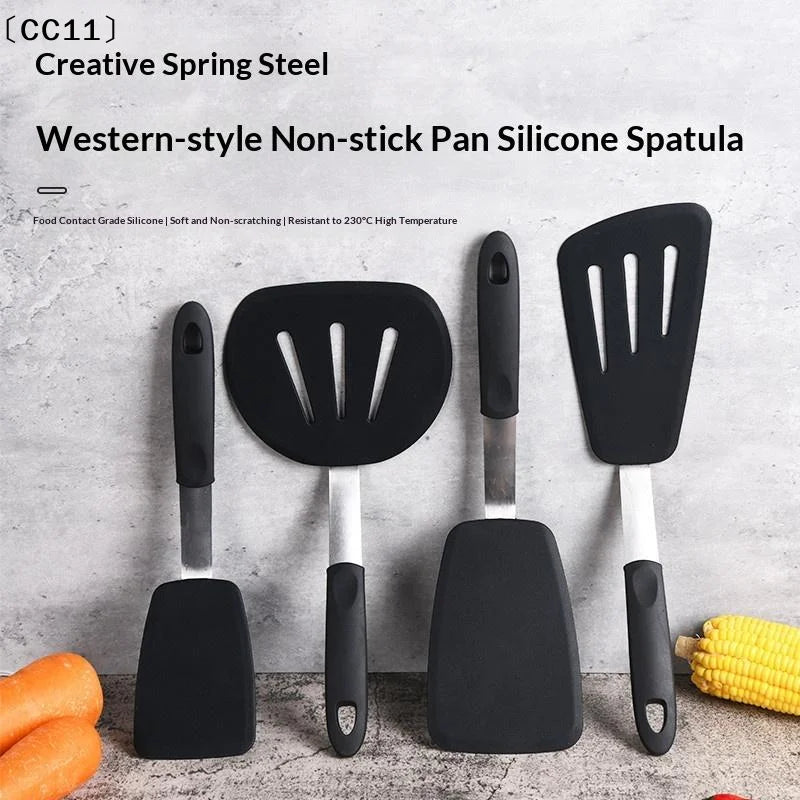 Stainless Steel Silicone Slotted Spatula – Kitchen Utensil Slotted Spatula Qme