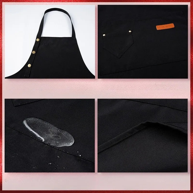 Waterproof Cotton Kitchen Apron | Restaurant & Work Apron Kitchen Apron Qme