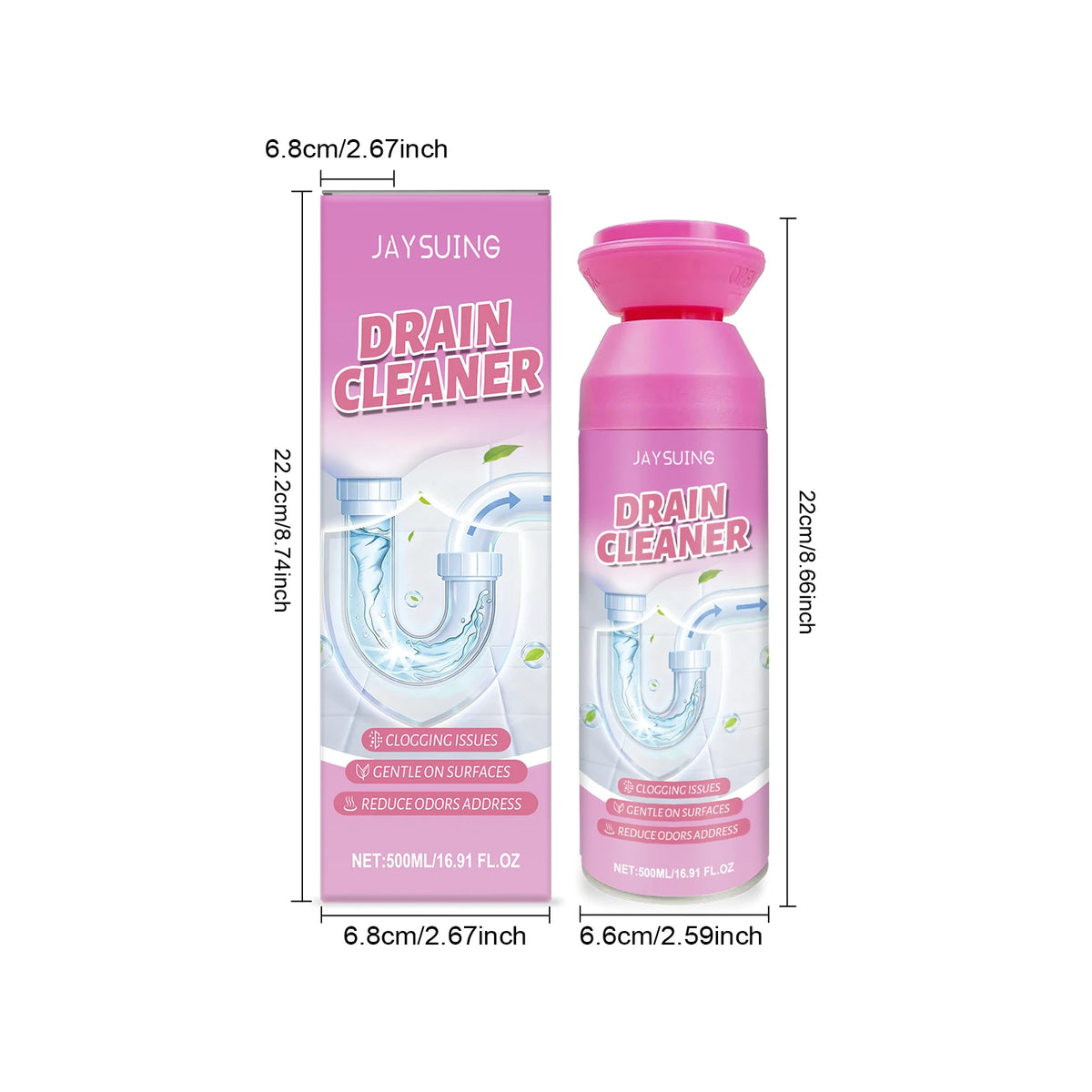 500ML Pipe Cleaner – Powerful Drain Unclogger & Odor Remover Drain Pipe Cleaner Qst