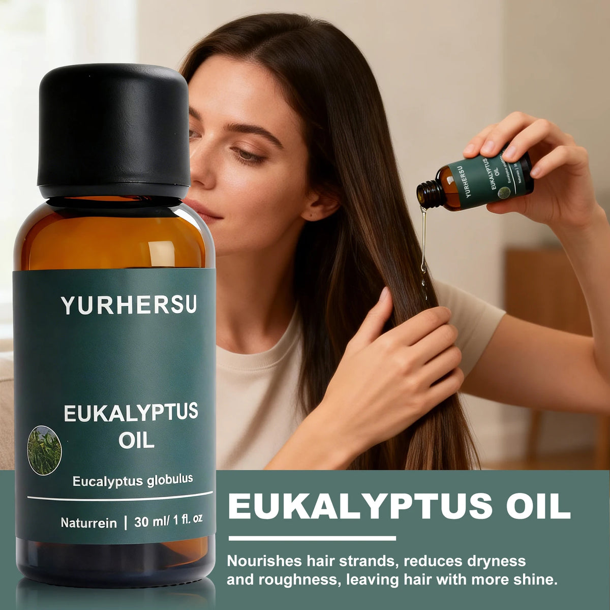 YURHERSU Pure Eucalyptus Essential Oil 30ml – Diffuser & Skin Essential Oil Qst