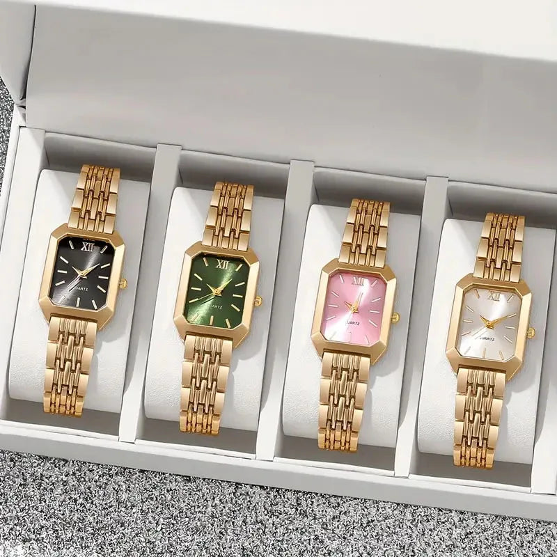 Women's Luxury Quartz Watch & LOVE Bracelet Set | Alloy Band Women's Watch Set Qme