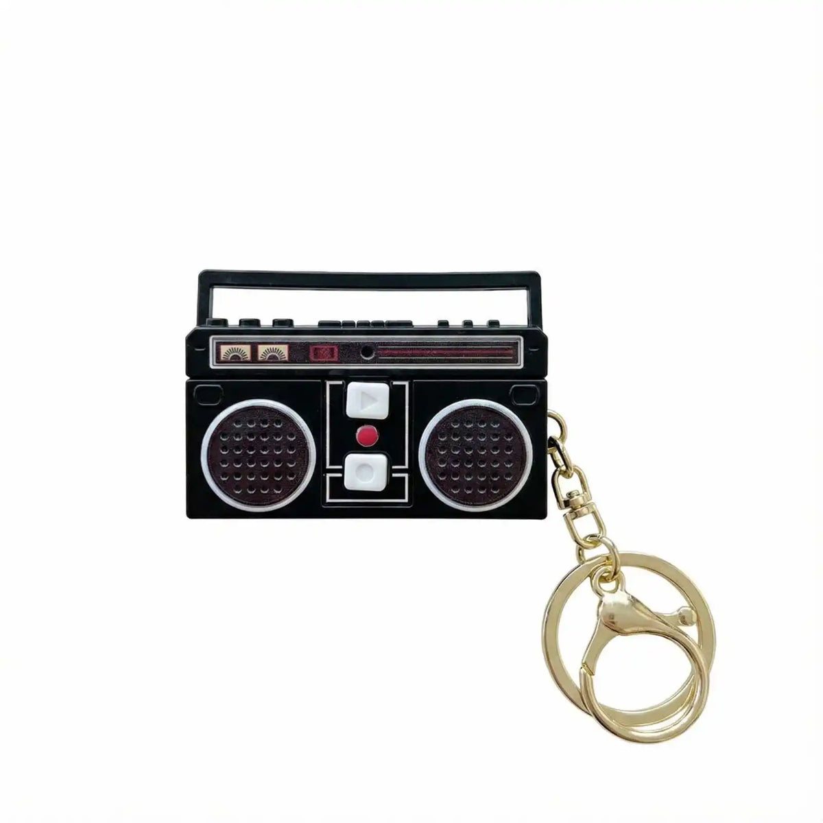 Retro Cassette Recorder Keychain | Mini Novelty CD Keyring Novelty Keychain Qme Black One Size