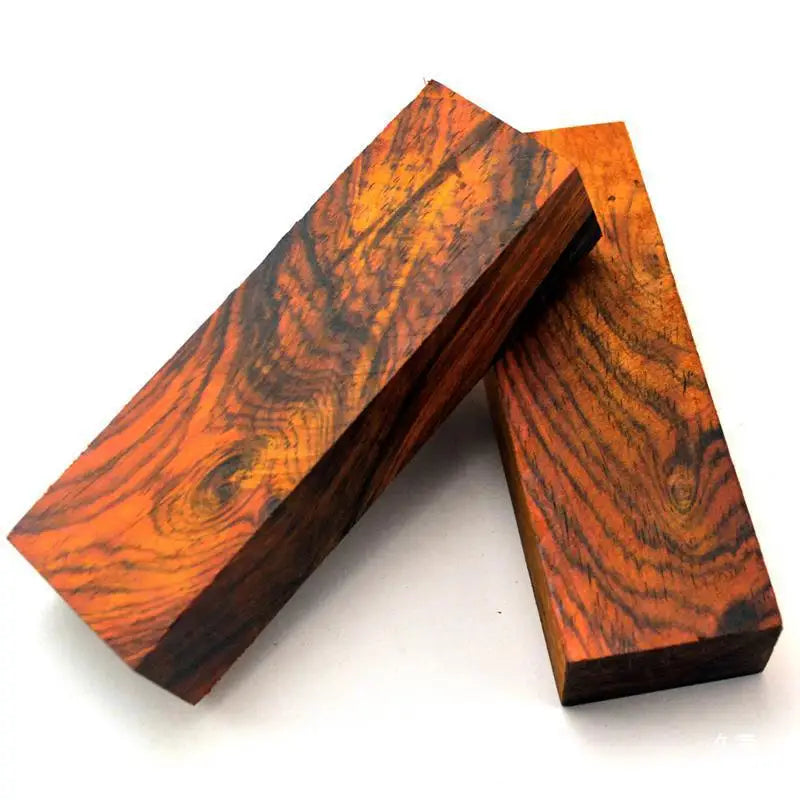 Yellow Orange Wood Blank for DIY Knife Handle Making 120x40mm Wood Craft Blank Qst