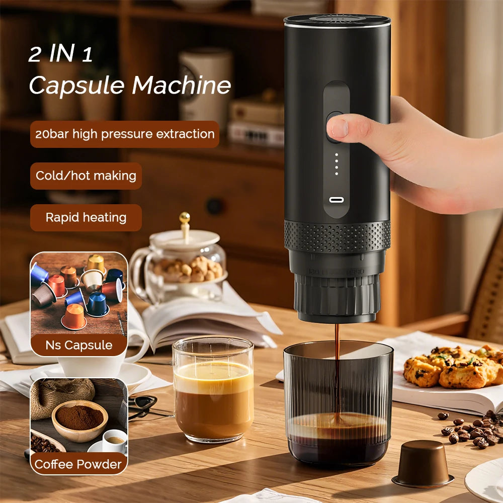 3-in-1 Portable Wireless Capsule Espresso Coffee Maker Espresso Coffee Maker Qst