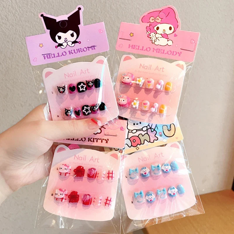 Hello Kitty Kuromi Cartoon Nail Stickers – Safe & Non-Toxic Nail Art Stickers Qme