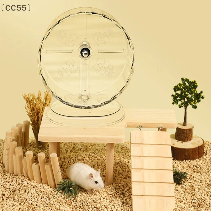 Acrylic Hamster Exercise Wheel with Stand – Transparent, Anti-Slip Hamster Exercise Wheel Qst
