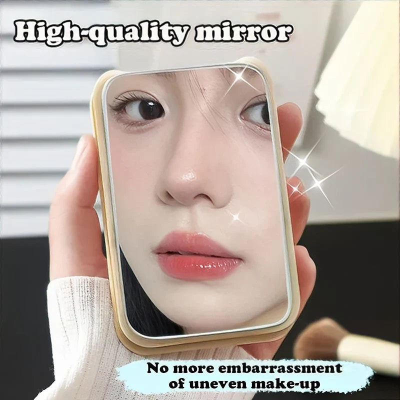 Foldable Makeup Mirror – Portable Handheld & Desktop PU Leather Foldable Makeup Mirror Qme