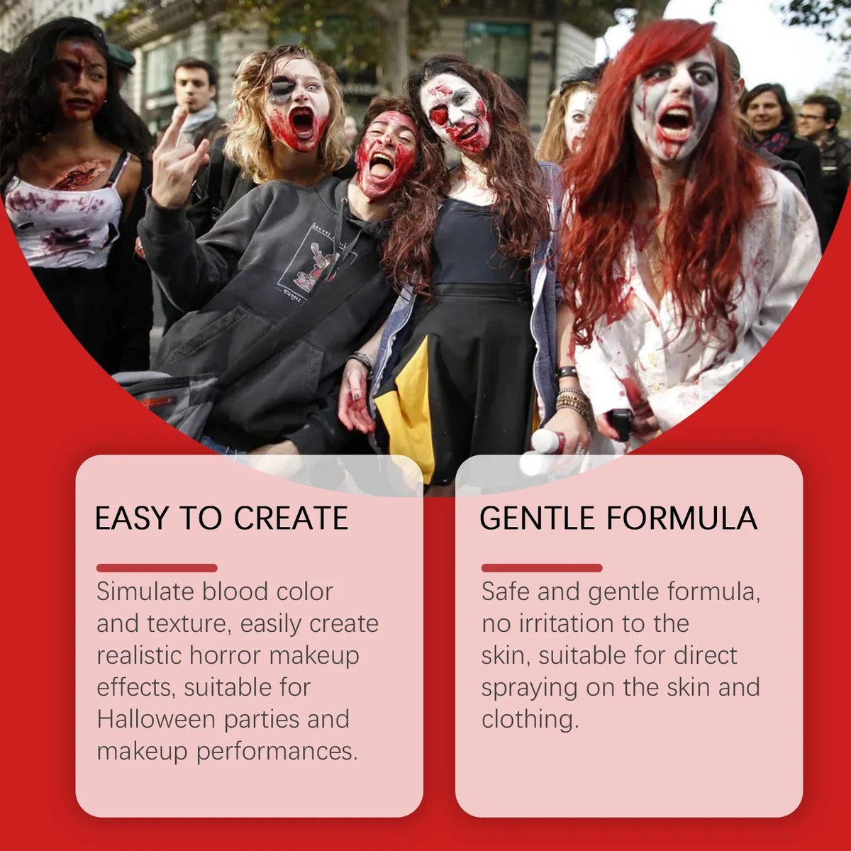 Halloween Fake Blood Spray Makeup Prop | Realistic Horror FX Costume Makeup Prop Qme