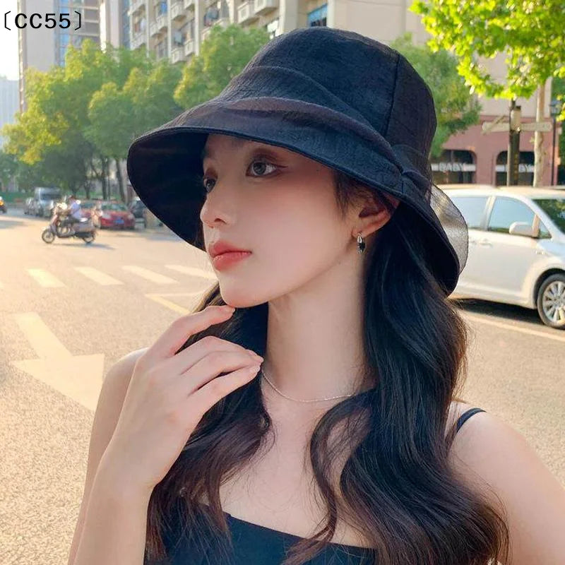 Women's Organza Fisherman Sun Hat – Stylish Summer Outdoor Hat Sun Hat Qst