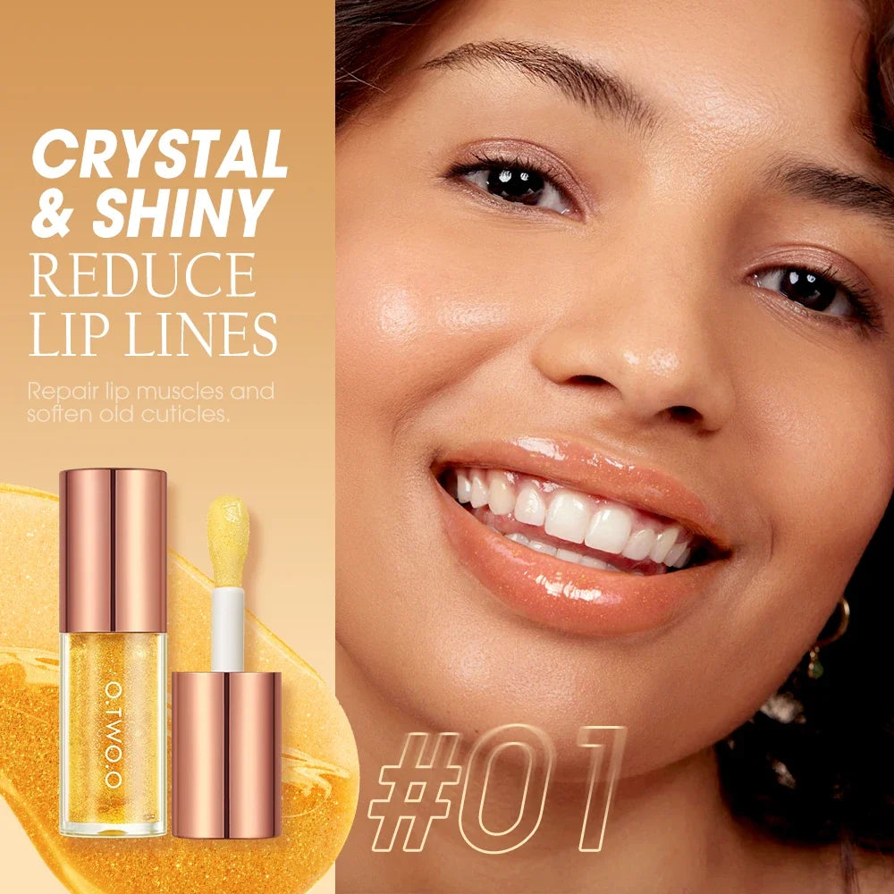 O TWO Lip Oil Gloss Plumper – Moisturizing Non-Sticky Shine Lip Oil Gloss Qme