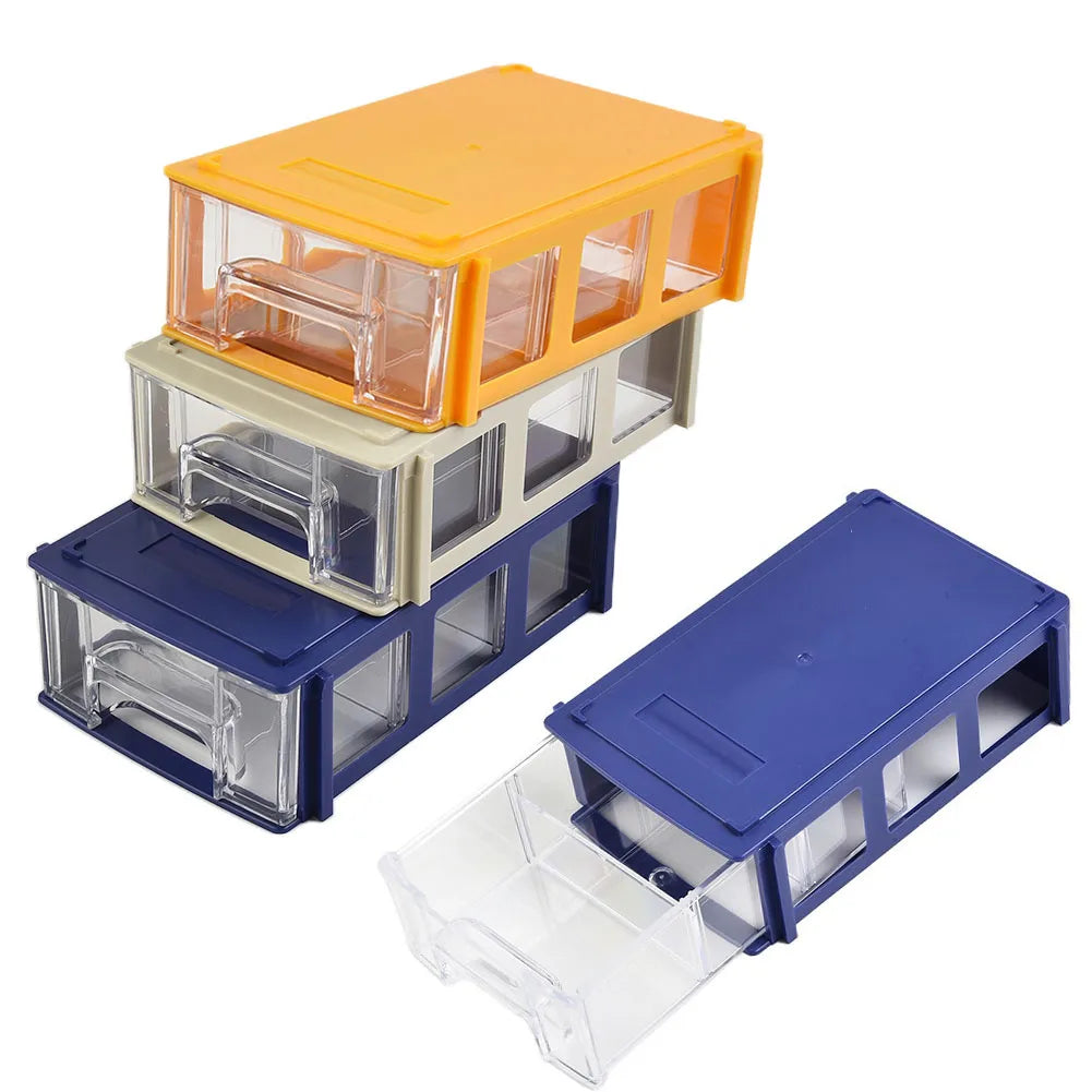 Stackable Clear Drawer Storage Organizer – Set of 2 Parts Storage Organizer Qme