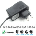 9V Power Adapter for Speaker & Audio | Multi-Current Options DC Power Adapter Qme AU PLUG 500MA