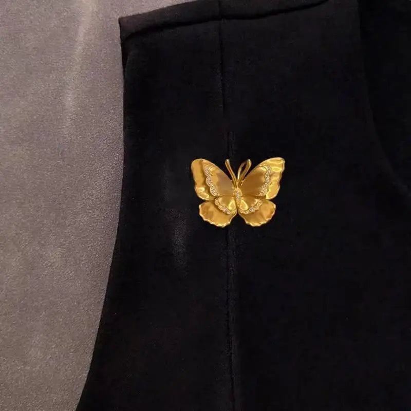 French Retro Butterfly Jasmine Brooch Pin | Elegant Gold Jewelry Brooch Pin Qme