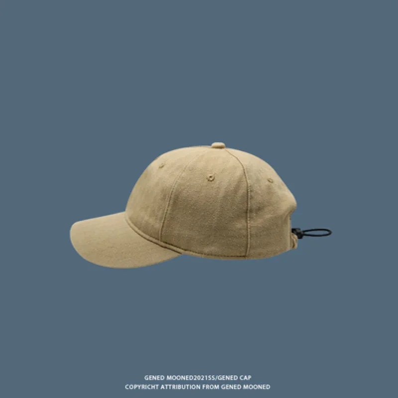 Drawstring Short Brim Hat – Soft Cotton Curved Cap Curved Brim Cap Qme Khaki