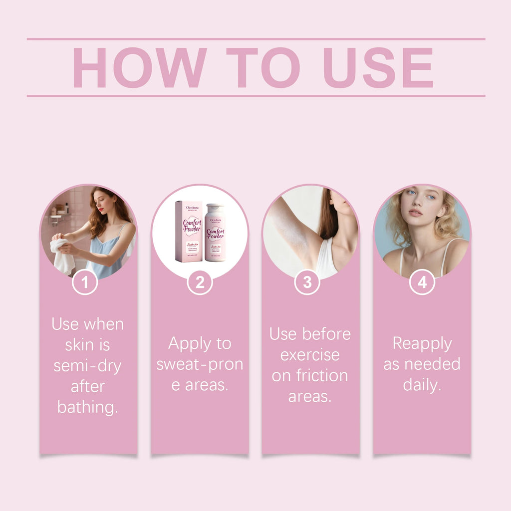 OceAura Talc-Free Body Powder – Sweat & Moisture Control 100g Body Powder Qst