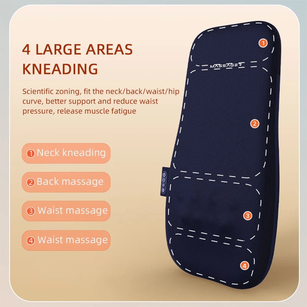 3D Shiatsu Back Massage Cushion – Kneading Chair Pad Massager Back Massage Cushion Qst