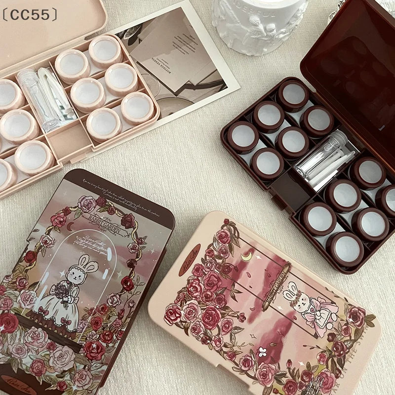 Contact Lens Travel Case Kit – Storage Box, Tweezers & Applicator Contact Lens Case Qst