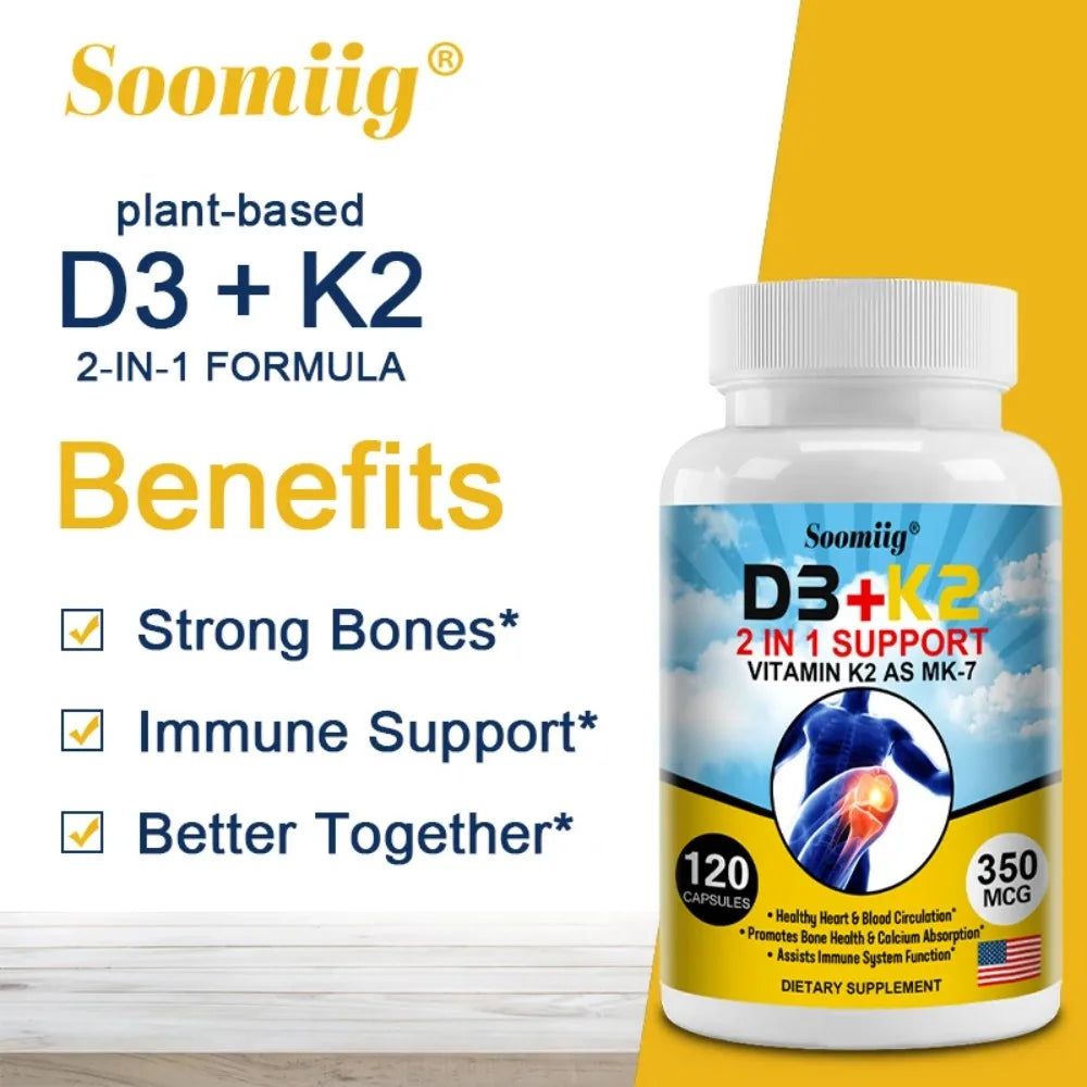 Vitamin D3 K2 Complex 5000 IU – Non-GMO, Gluten-Free Vitamin Supplement Qst