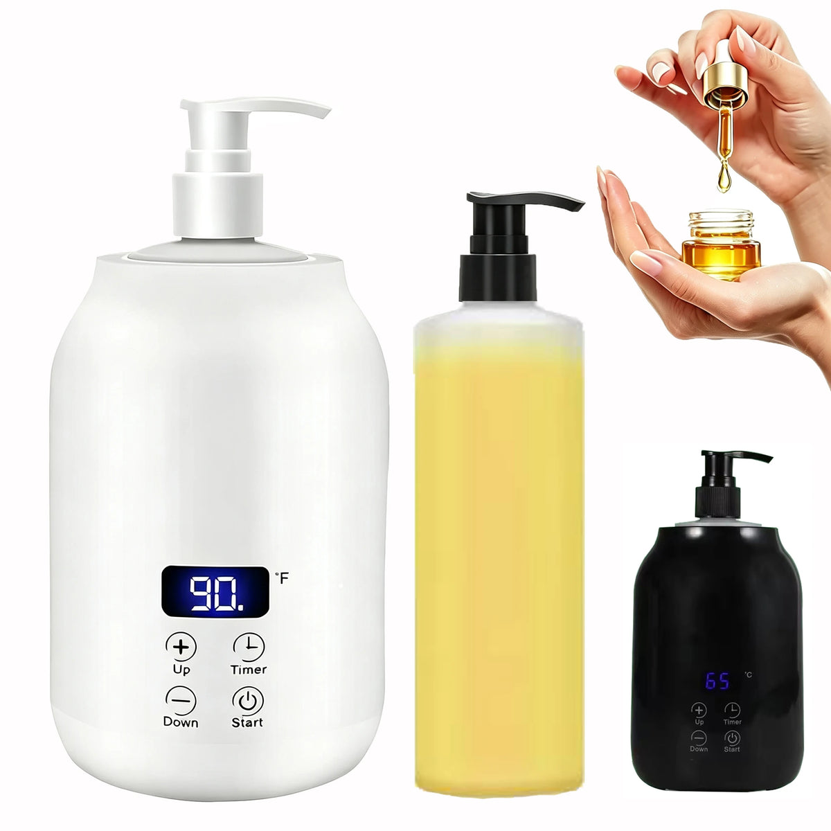 Electric Massage Oil Warmer – LED Display, 2 Bottles, 30–65°C Massage Oil Warmer Qst