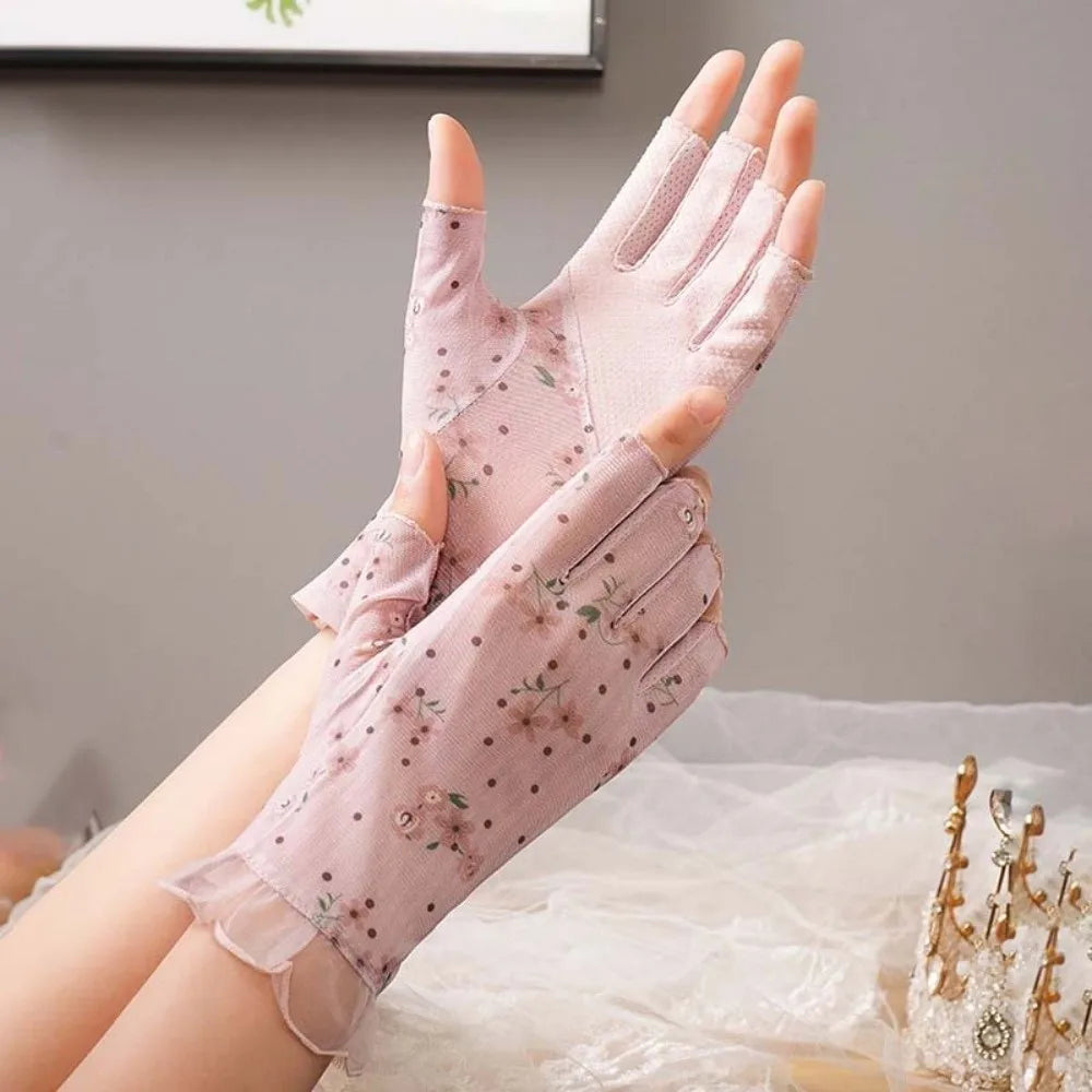 Breathable Half-Finger Sun Gloves – Anti-Slip Silicone Grip Fingerless Sun Gloves Qme